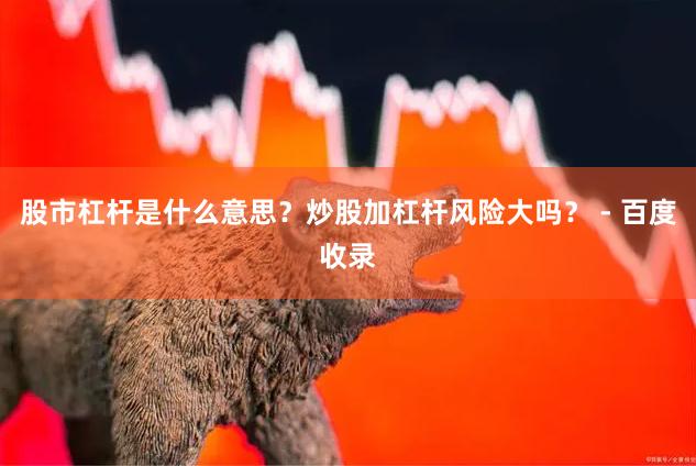 股市杠杆是什么意思？炒股加杠杆风险大吗？ - 百度收录